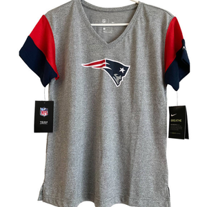 Nike Patriots Short‎ Sleeve Tee In Gray-Womens